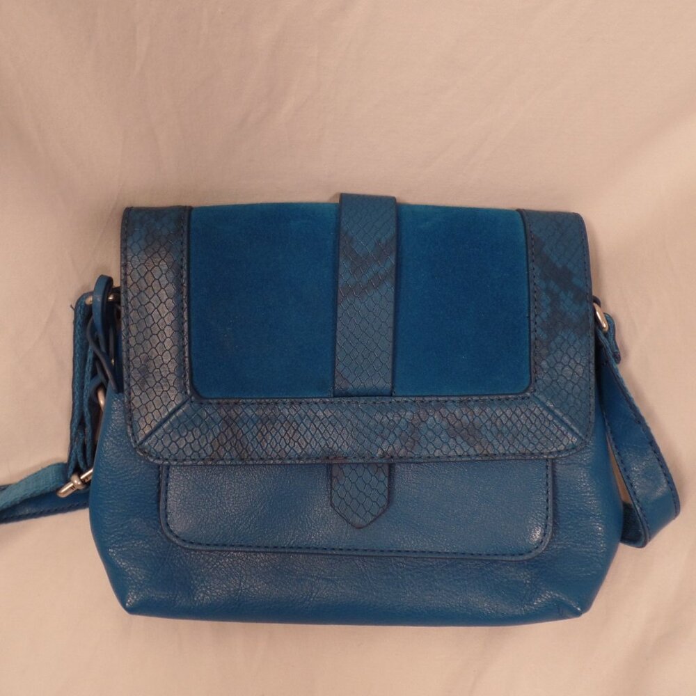 Fossil Crossbody Tourquoise Bag Purse Leather